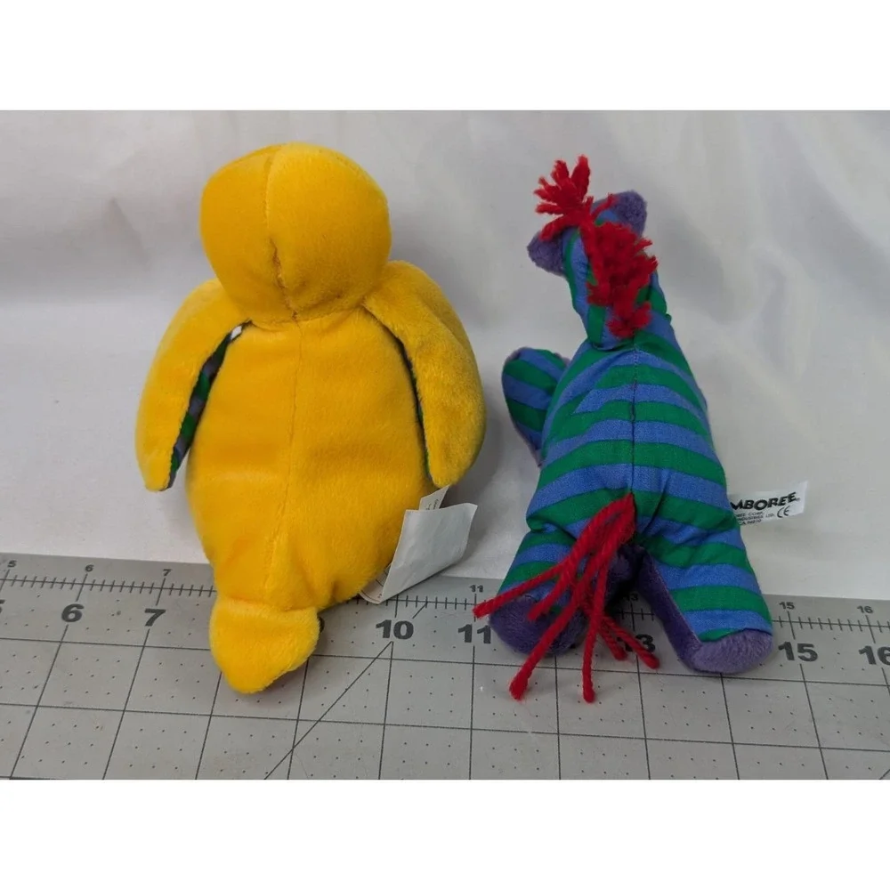 Gymboree Yellow Duck Horse Zebra‎ Plush Stripes Stuffed Animal Toy